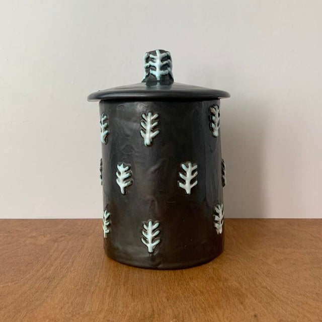 Mid-Century Signed Black Ceramic Box, 1960s For Sale - Image 16 of 18
