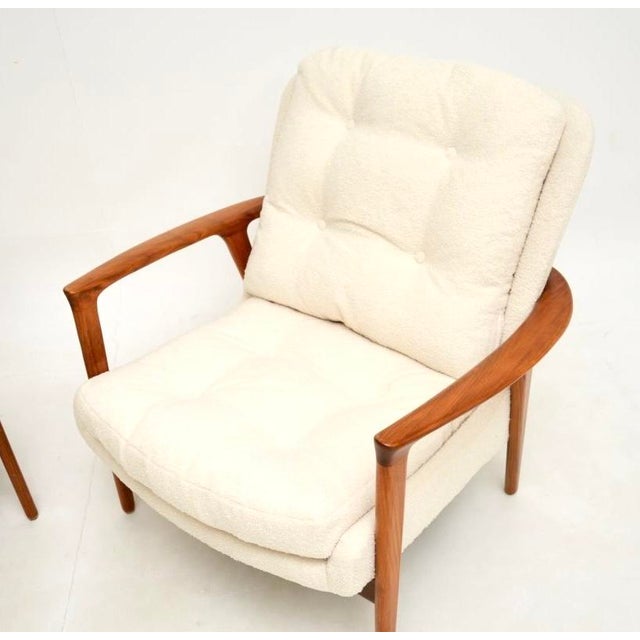 Vintage Swedish Walnut Chairs by Inge Andersson for Bröderna Andersson, 1960, Set of 2 For Sale - Image 9 of 11