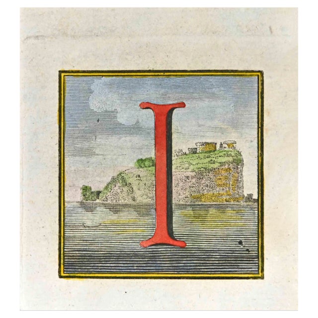 Luigi Vanvitelli, Letter of the Alphabet: I, Etching, 18th Century For Sale