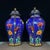 Blue Pair of Chinese Cloisonné Enamel Hexagonal Floral Jars With Lids - 16" Tall For Sale - Image 8 of 9