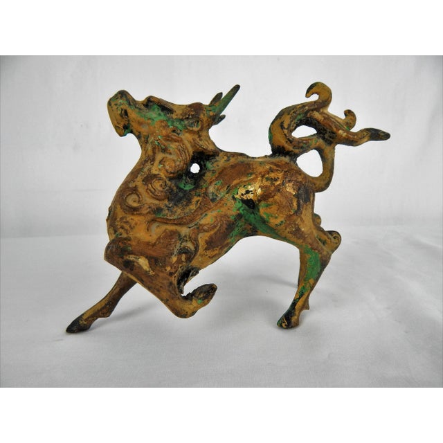 Asian Metal Prancing Horse Figure For Sale - Image 9 of 9