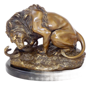 Art Deco Bronze Lion Sculpture