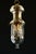 19th century gas pendant electrified with 4 LED E12 sockets. The shade is a vintage Pyrex glass cloche cover.