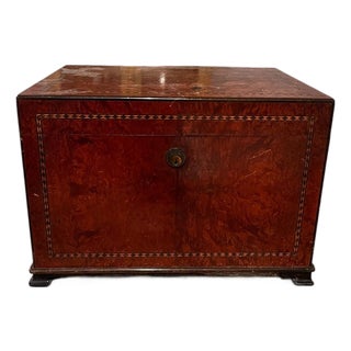 Vintage Alfred Dunhill of London Burlwood Humidor With Marquetry Inlay For Sale