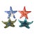 Late 20th Century Coastal Multi-Color Star Fish Akcam Glass Coasters - Set of 4 For Sale