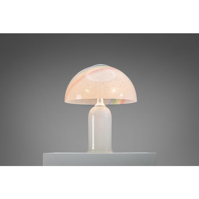 Glass Table Lamp in Bubble Glass with Rainbow Coloured Details from Doria Leuchten, 1970s For Sale - Image 7 of 18