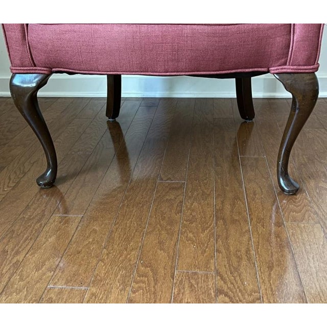 Textile 1980s Channel Back Vintage Upholstered Chair For Sale - Image 7 of 8