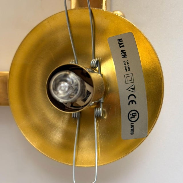 Architectural Sculptural Murano Glass and Brass Wall Sconces, Italy, 2000s, Set of 2 For Sale - Image 9 of 10