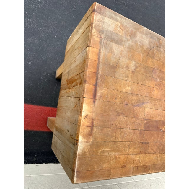 Brown Antique European Butcher Block Table For Sale - Image 8 of 12
