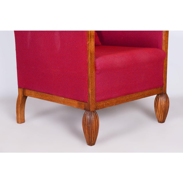 Restored Art Deco Armchair. Source: France Period: 1930-1939 Material: Beech, Original upholstery In pristine original...