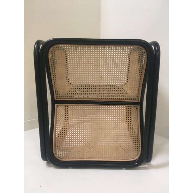 Wood Large Rattan Armchair with Cane Back and Seat For Sale - Image 7 of 16
