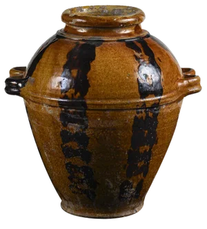 Glazed Terracotta Jar with Double Handles, 1900s