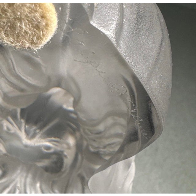 Glass Vintage Lalique France Frosted Crystal Yorkshire Terrier Dog Figurine For Sale - Image 7 of 8