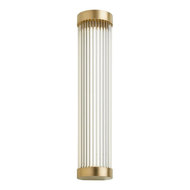 Wall light in solid brass with ‘ROD’ glass. For indoor use (IP40). Lamp holder in aluminium Linestra S14s. Lamp LEDinestra...