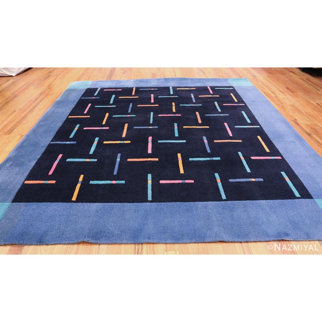Beautiful Square Size Vintage Ingrid Dessau Rug that Was Designed for Kinnasand, Country of Origin / Rug Type: India,...