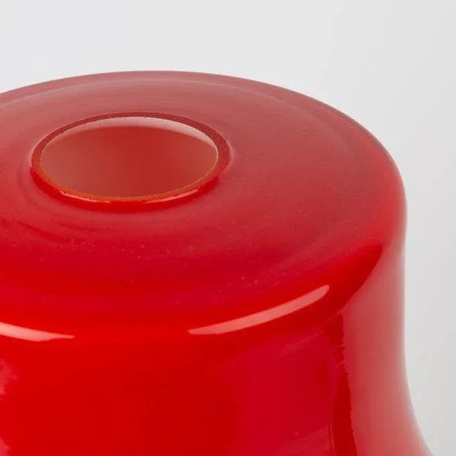 White and Red Table Glass Lamp from OPP Jihlava For Sale - Image 4 of 8