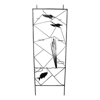 Mid-Century Black Metal Room Divider for Planters, 1970s For Sale