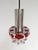 Chrome with Red Glass Ceiling Lamp attributed to Raak Design Team for Massive Lighting, 1960s For Sale - Image 3 of 12