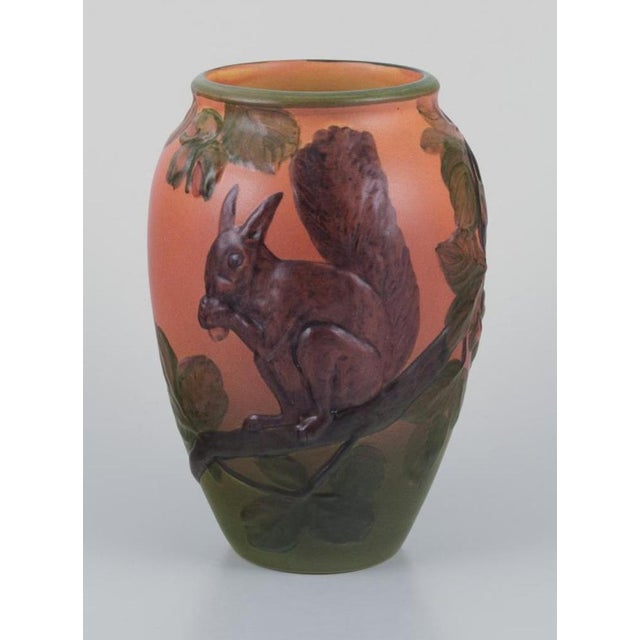 Ceramic Vase with Squirrel Glazing in Orange and Green Tones from Ipsens Denmark, 1920s For Sale - Image 7 of 7