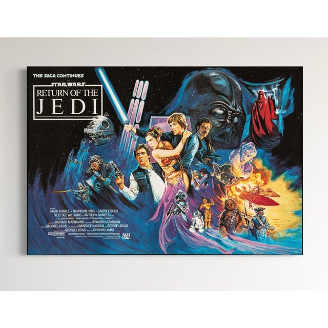 Return of the Jedi 1983 Original Vintage British Quad Poster (rare) Original 1983 SS Theatrical British Quad Measures: 40″...