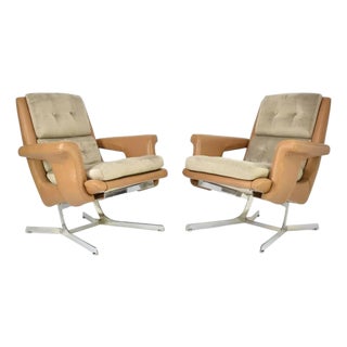 French Lounge Chairs Attributed to Raphaël Raffel for Apelbaum, 1970s For Sale