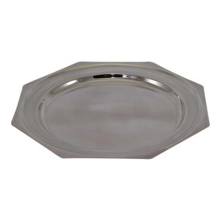 1970’s Vintage/New Silverplate Octagonal Oval Platter, Raw Edge For Sale