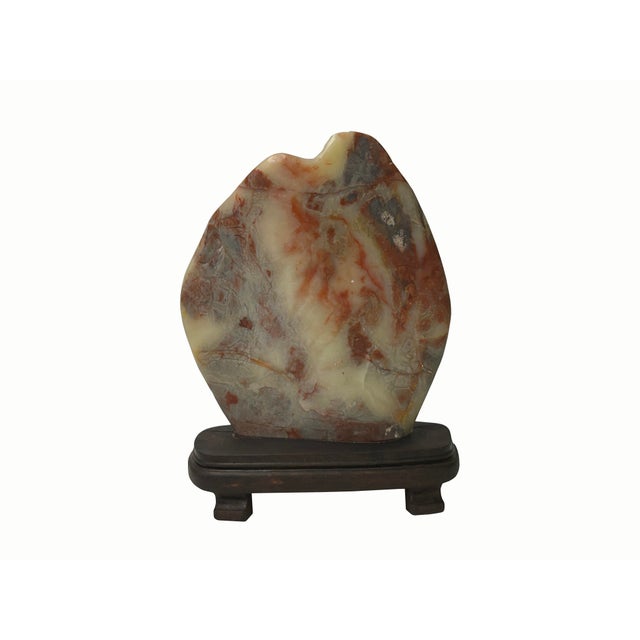Chinese Vintage Chinese Shou Shan Stone Tree Scenery Display Figure For Sale - Image 3 of 16