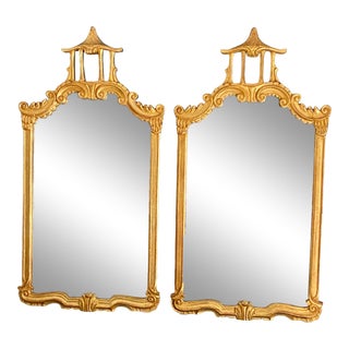 Large Chinoiserie Florencia Pagoda Mirrors - a Pair For Sale