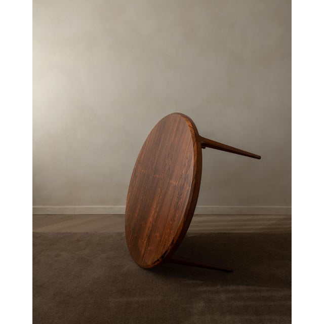 1960s Mid-Century Round Model 283 Coffee Table in Rosewood by Johannes Andersen for CFC Silkeborg, 1960s For Sale - Image 5 of 18