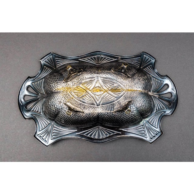 Mid 20th Century Fabr Wolska Pod Warszawa Poland Antique Silver Plate Serving Bowl Dish Tray For Sale - Image 9 of 11