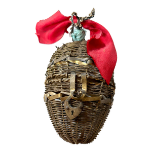 Woven Brass Wire Easter Egg Box With Padlock