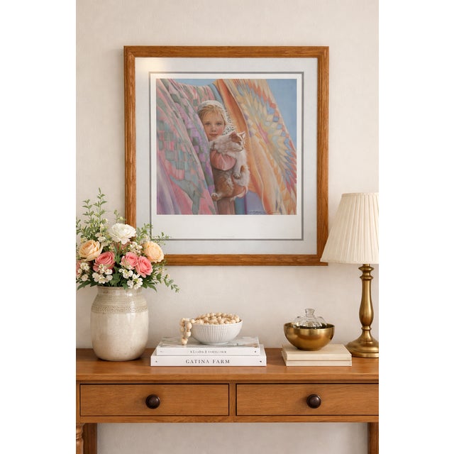 Framed print titled Noël by Mark Keathley. Pencil-signed by the artist over the printed signature. Soft, muted palette...