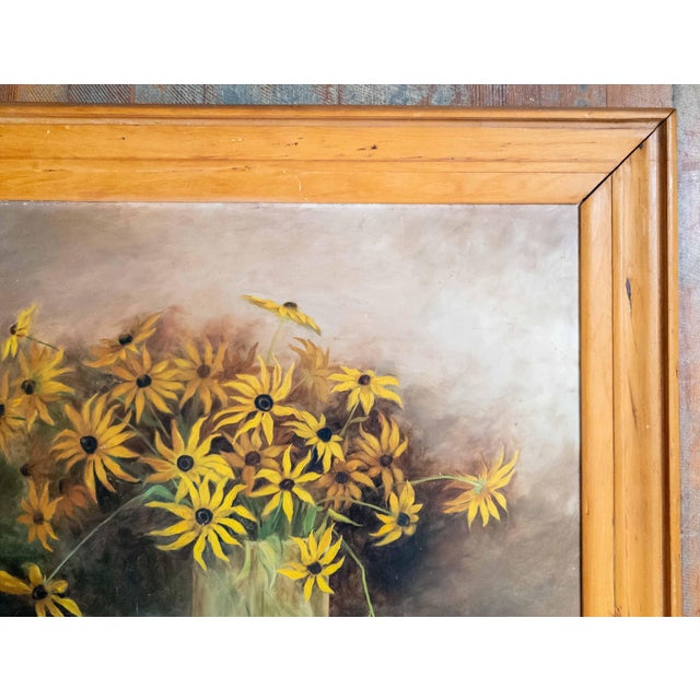 Early 20th Century American Still Life Painting of Black Eyed Susans For Sale - Image 4 of 16