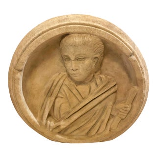 Ancient Roman Carved Marble Roundel For Sale