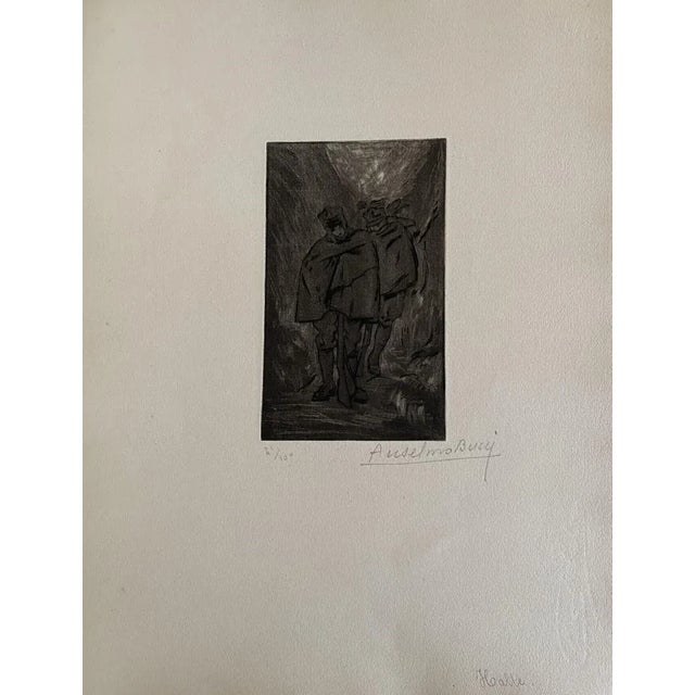 Military 1917 is a beautiful print in etching technique, realized by Anselmo Bucci (1887-1955). Hand signed. Numbered...
