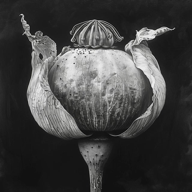 Contemporary 'Poppy Pod Head' No. 5 - Black and White Botanical Floral Photography Print / Karl Blossfeldt For Sale - Image 3 of 5