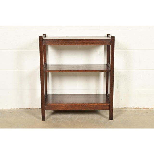 Mission Lifetime Furniture Antique Mission Oak Arts and Crafts Bookcase or Magazine Rack, Circa 1910 For Sale - Image 3 of 12