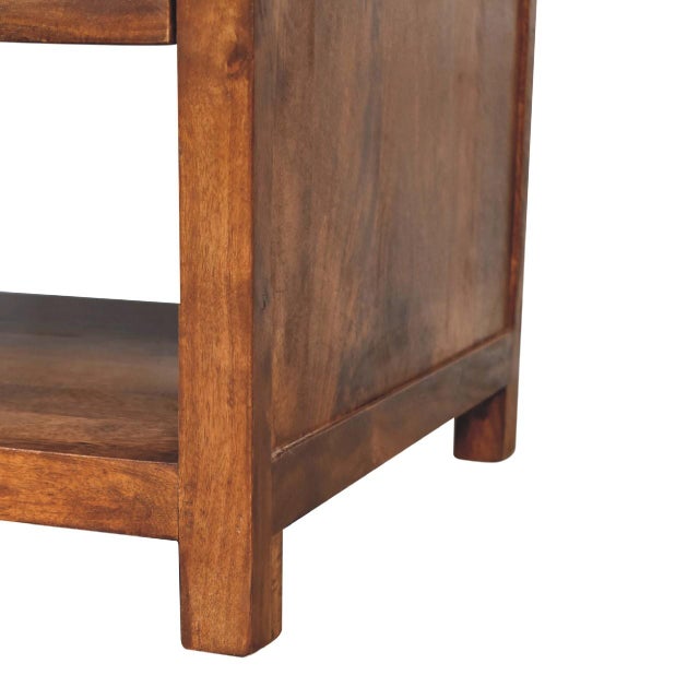 Chestnut Chestnut-Finish Mango Wood Curved Coffee Table For Sale - Image 8 of 8