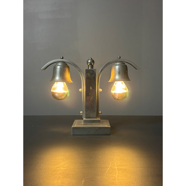 Mid-Century Modern Art Deco Dutch Nickel Desk Lamp, 1930s For Sale - Image 3 of 18