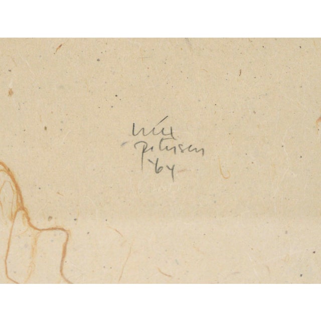 Abstract Color Field Lithograph in Pale Blue and Brown by Will Peterson For Sale - Image 4 of 5