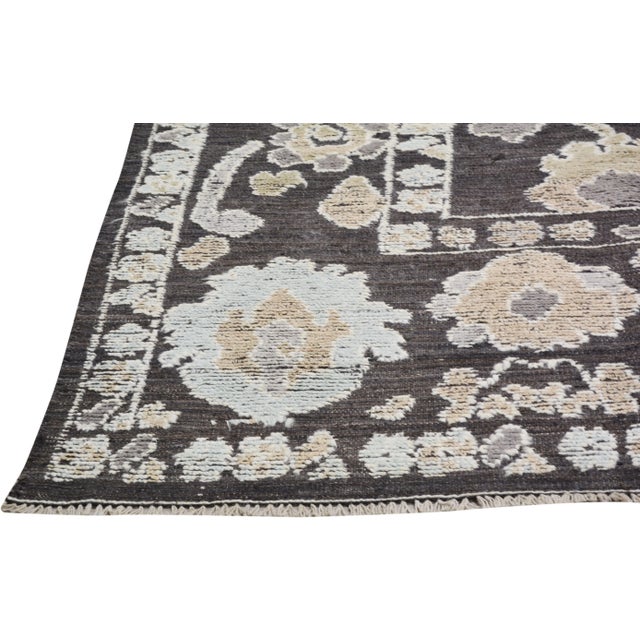 1990s 1990s Turkish Oushak Hand Knotted Rug With Soft Hi-Low Texture,9'X12'4" For Sale - Image 5 of 7