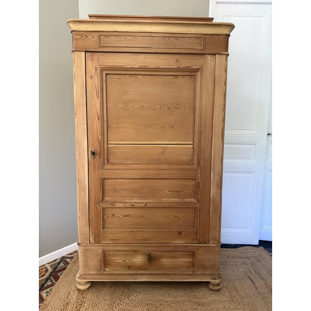 French Country Armoire in Stripped Pine, 19th Century For Sale - Image 13 of 18