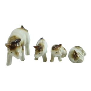 Mid 20th Century Porcelain European Pigs Figurines - Set of 4
