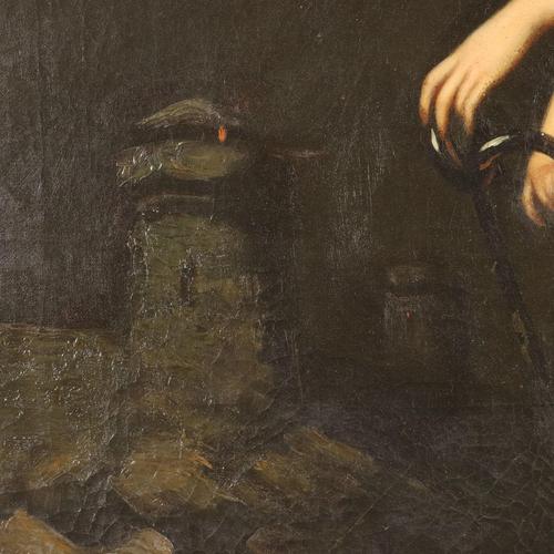 Textile Giulio Aristide Sartorio, Allegory of Hope, Oil on Canvas, Framed For Sale - Image 7 of 16