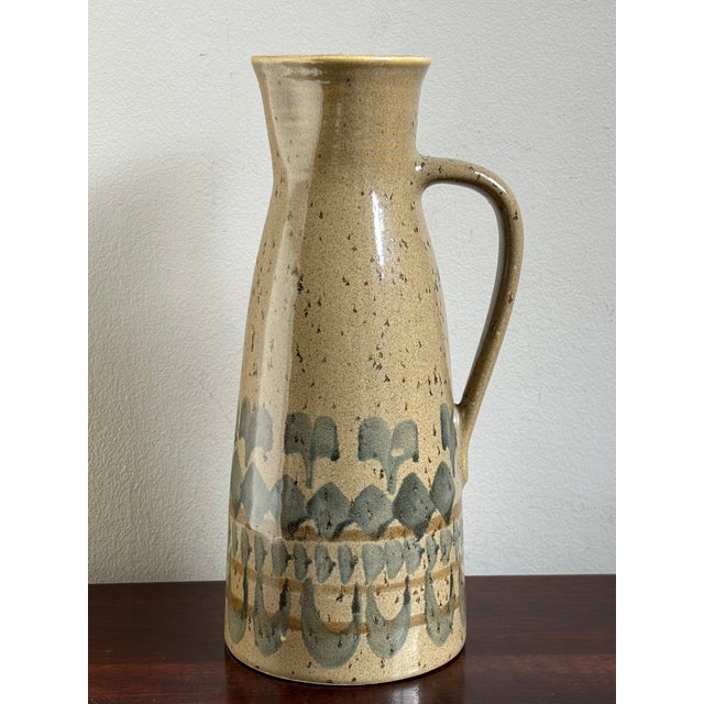 Ceramic Mid-20th Century Lapid Israel Stoneware Tall Pitcher, Vase For Sale - Image 7 of 12