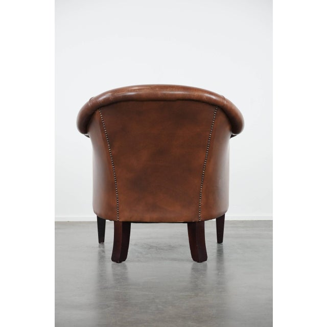 Vintage Club Chair in Cowhide Leather For Sale - Image 4 of 16
