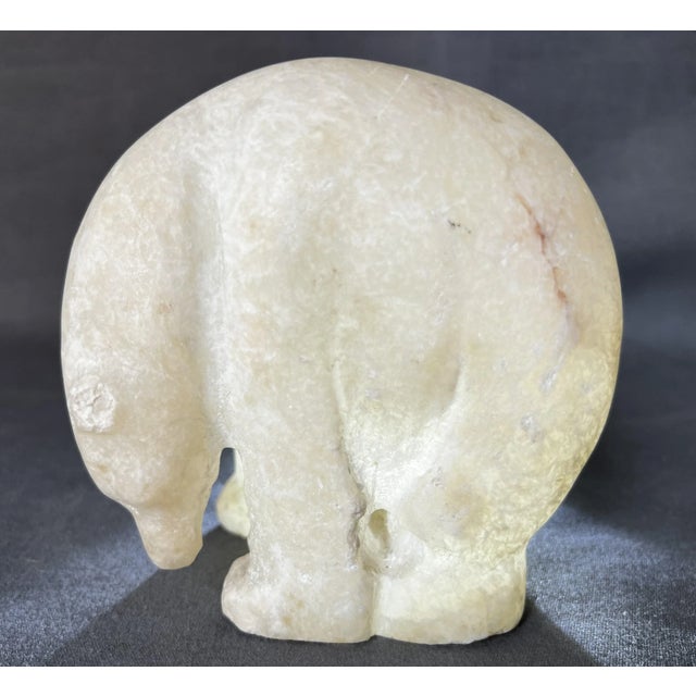 Polar Bear Hand Carved in Alabaster, 1950 For Sale - Image 10 of 10