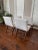 Mid 20th Century Set of Four Vintage 1950s Walnut and Linen Dining Chairs After Conant Ball For Sale - Image 5 of 12