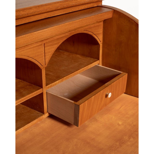 Vintage Scandinavian Elm Secretary, 1950s For Sale - Image 12 of 13