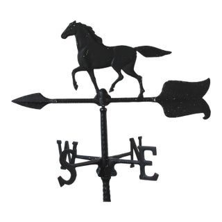 1970's Vintage Cast Aluminum Equestrian Weather Vane For Sale